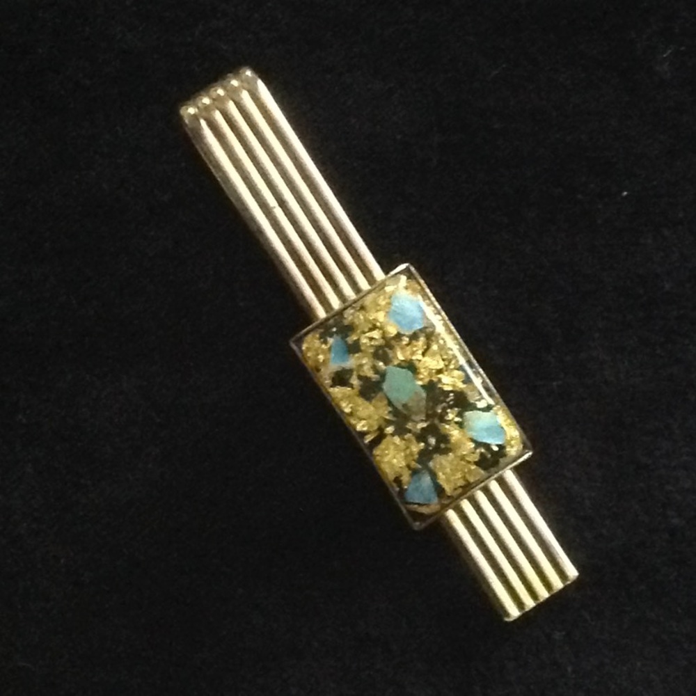Vintage Gold-tone Tie Bar, 2-1/2" Wide